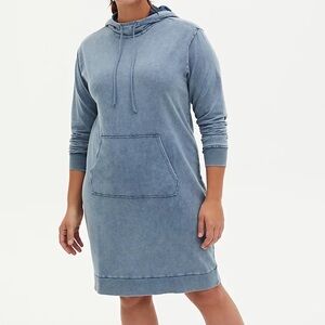 Torrid Vintage Indigo Mineral Wash French Terry Hoodie Dress NWT